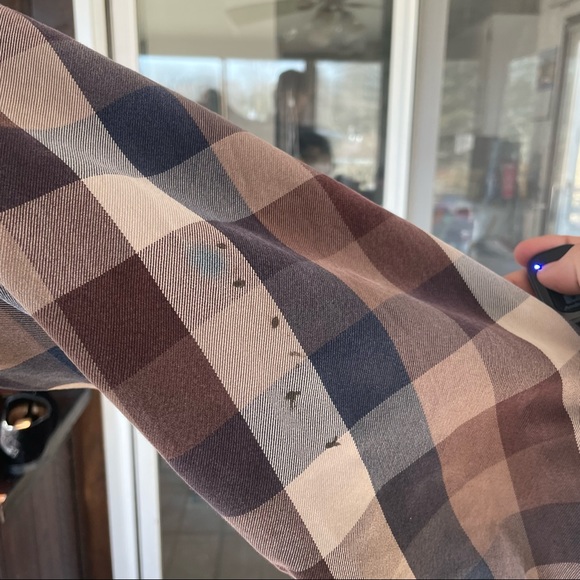 Carhartt Plaid Cotton Work Shirt Size XL Workwear Heavyweight Brown - Picture 7 of 7